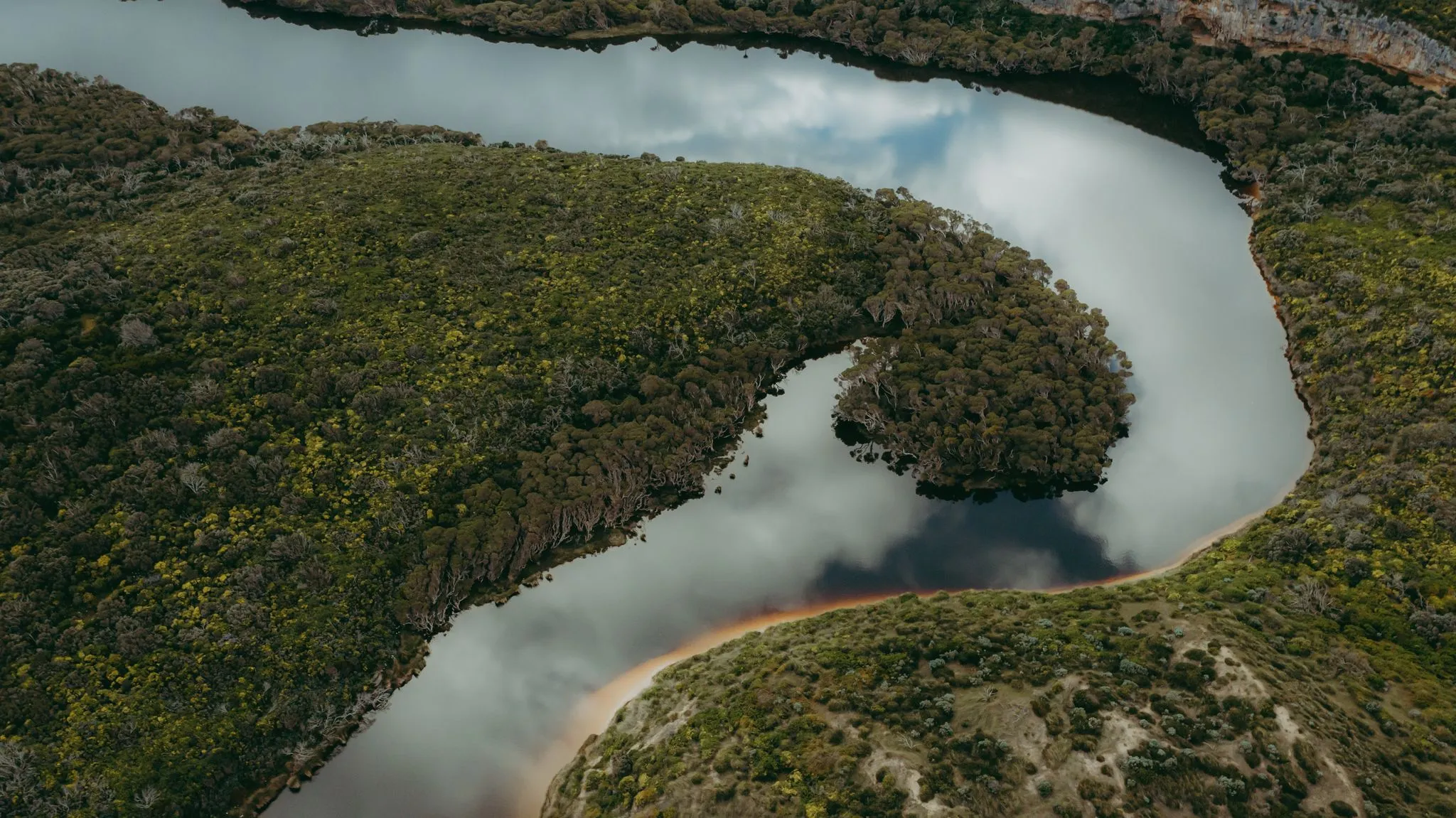 an arial photo of the Margaret River